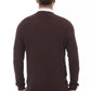 Alpha Studio Brown Merino Wool Men Sweater