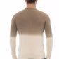 Alpha Studio Beige Alpaca Leather Men Sweater