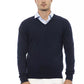 Alpha Studio Blue Wool Men Sweater