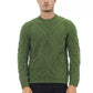 Alpha Studio Green Merino Wool Men Sweater