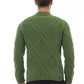 Alpha Studio Green Merino Wool Men Sweater