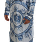 Dolce & Gabbana Majestic Blue Cotton-Silk Thobe Robe