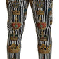 Dolce & Gabbana Elegant Gold Crown Stripe Chino Pants