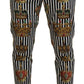 Dolce & Gabbana Elegant Gold Crown Stripe Chino Pants