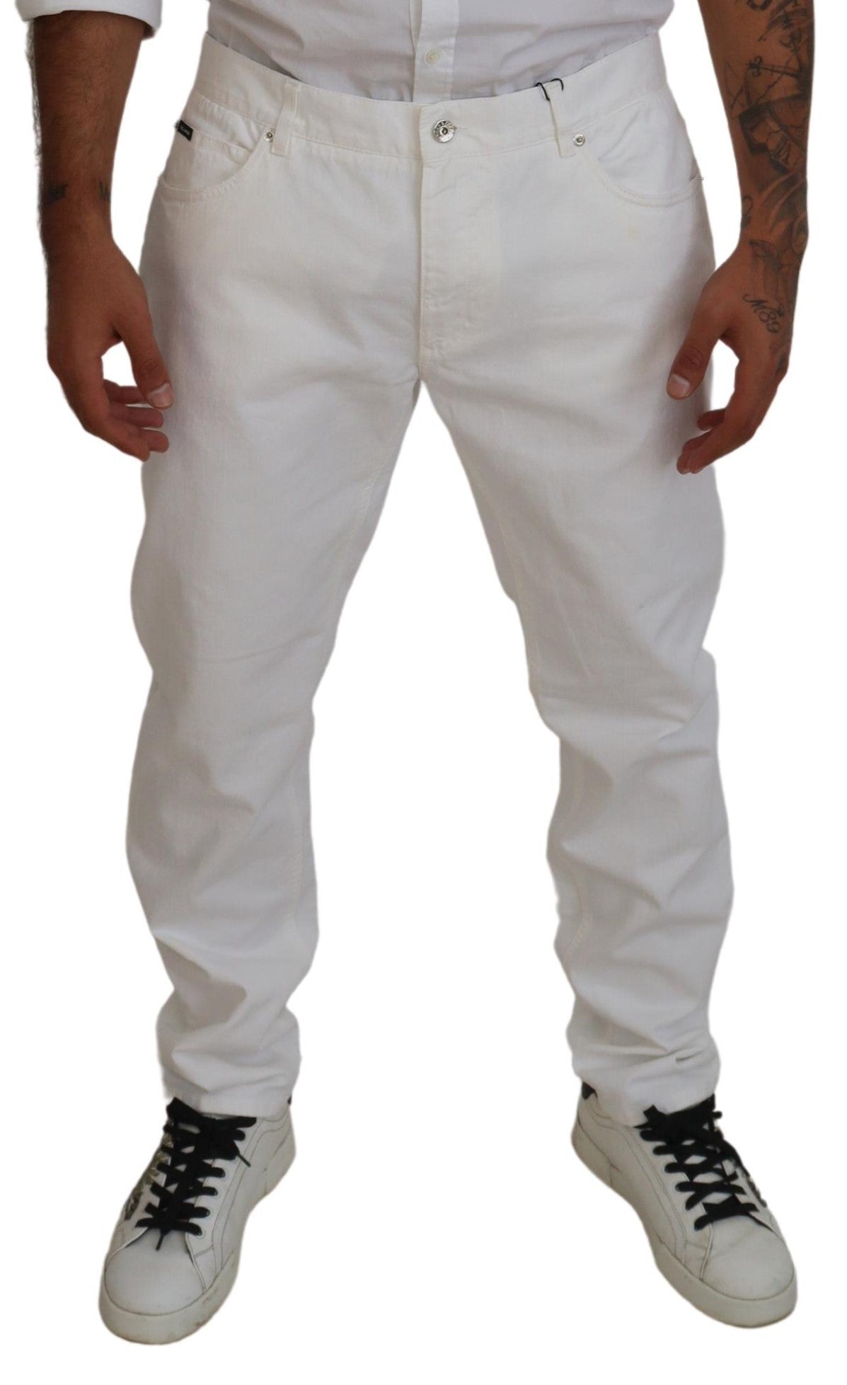 Dolce & Gabbana Elegant White Cotton Denim Jeans