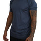 Dolce & Gabbana Elegant Silk Crewneck Blue Tee