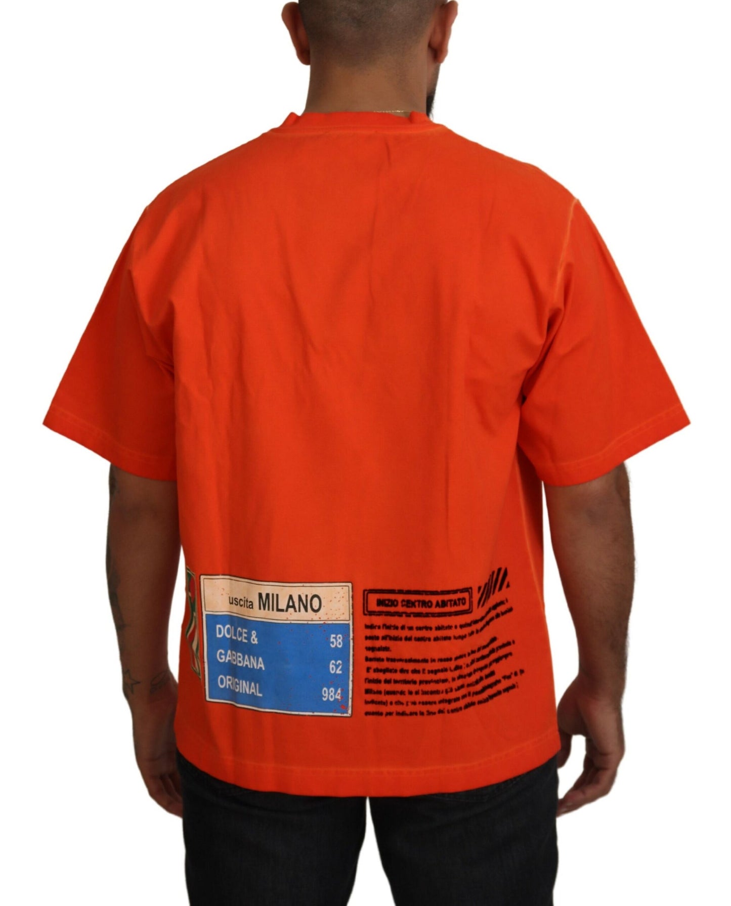 Dolce & Gabbana Elegant Crew Neck Orange Tee