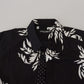 Dolce & Gabbana Elegant Black Palm Tree Print Casual Shirt