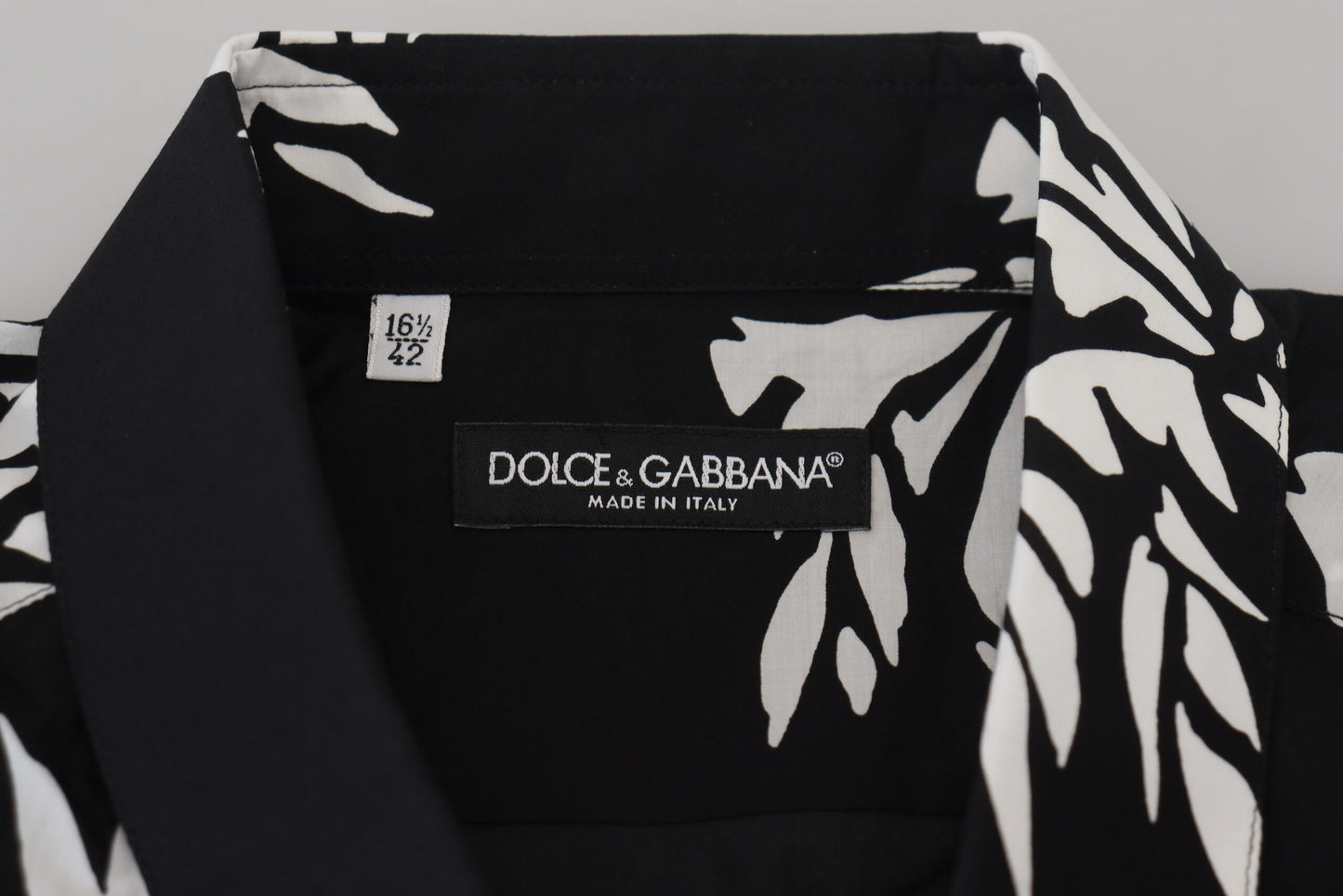 Dolce & Gabbana Elegant Black Palm Tree Print Casual Shirt