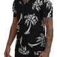 Dolce & Gabbana Elegant Black Palm Tree Print Casual Shirt