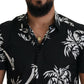 Dolce & Gabbana Elegant Black Palm Tree Print Casual Shirt