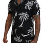 Dolce & Gabbana Elegant Black Palm Tree Print Casual Shirt