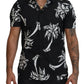 Dolce & Gabbana Elegant Black Palm Tree Print Casual Shirt