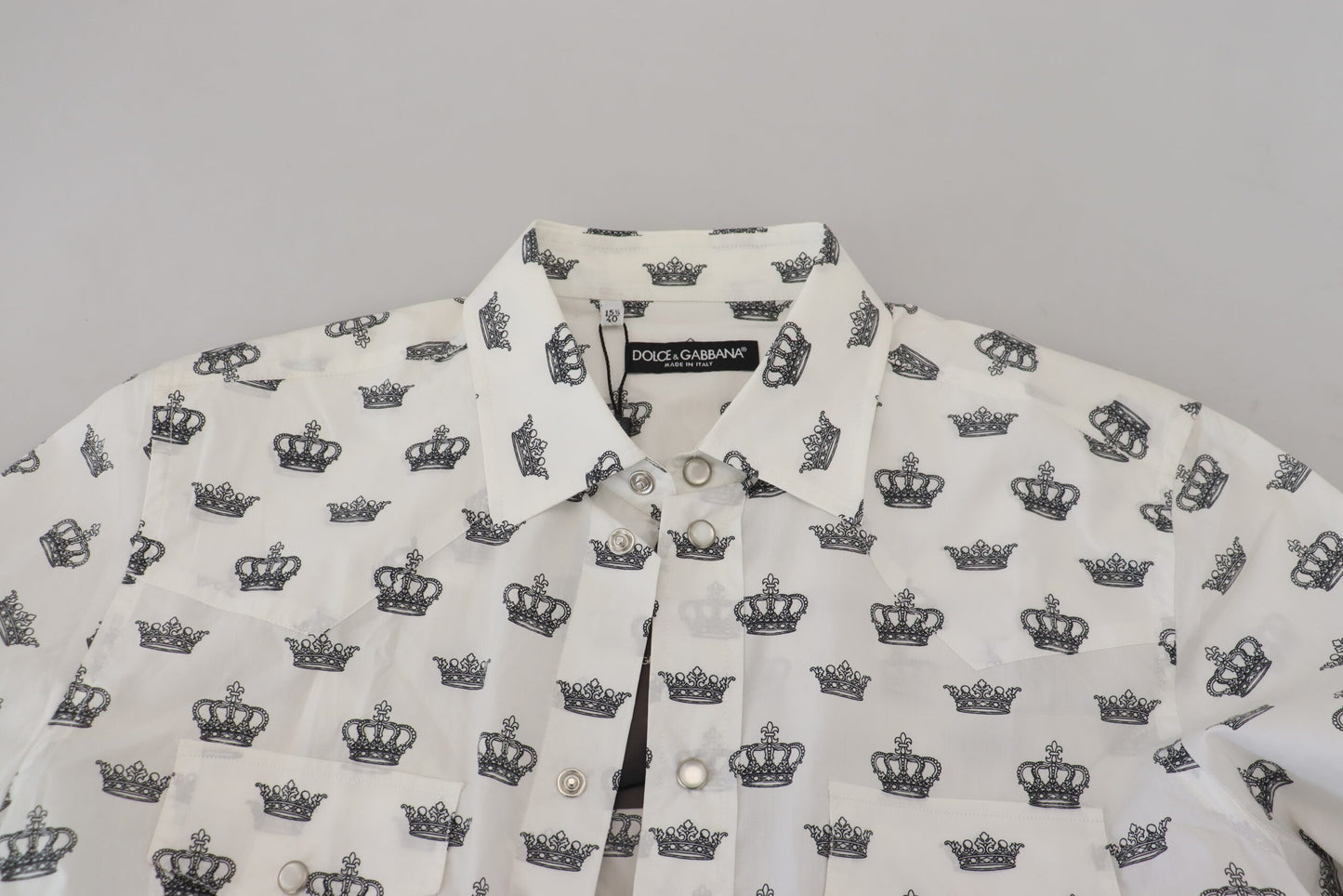 Dolce & Gabbana Slim Fit Crown Print Dress Shirt