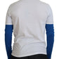 Dolce & Gabbana Elegant Blue and White Crewneck Cotton Sweater