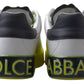 Dolce & Gabbana White Yellow Portofino Leather Sneakers Shoes