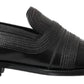 Dolce & Gabbana Elegant Black Leather Slipper Loafers