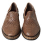 Dolce & Gabbana Elegant Leather Slipper Loafers in Brown