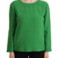 Armani Elegant Silk Long Sleeve Sweater in Lush Green