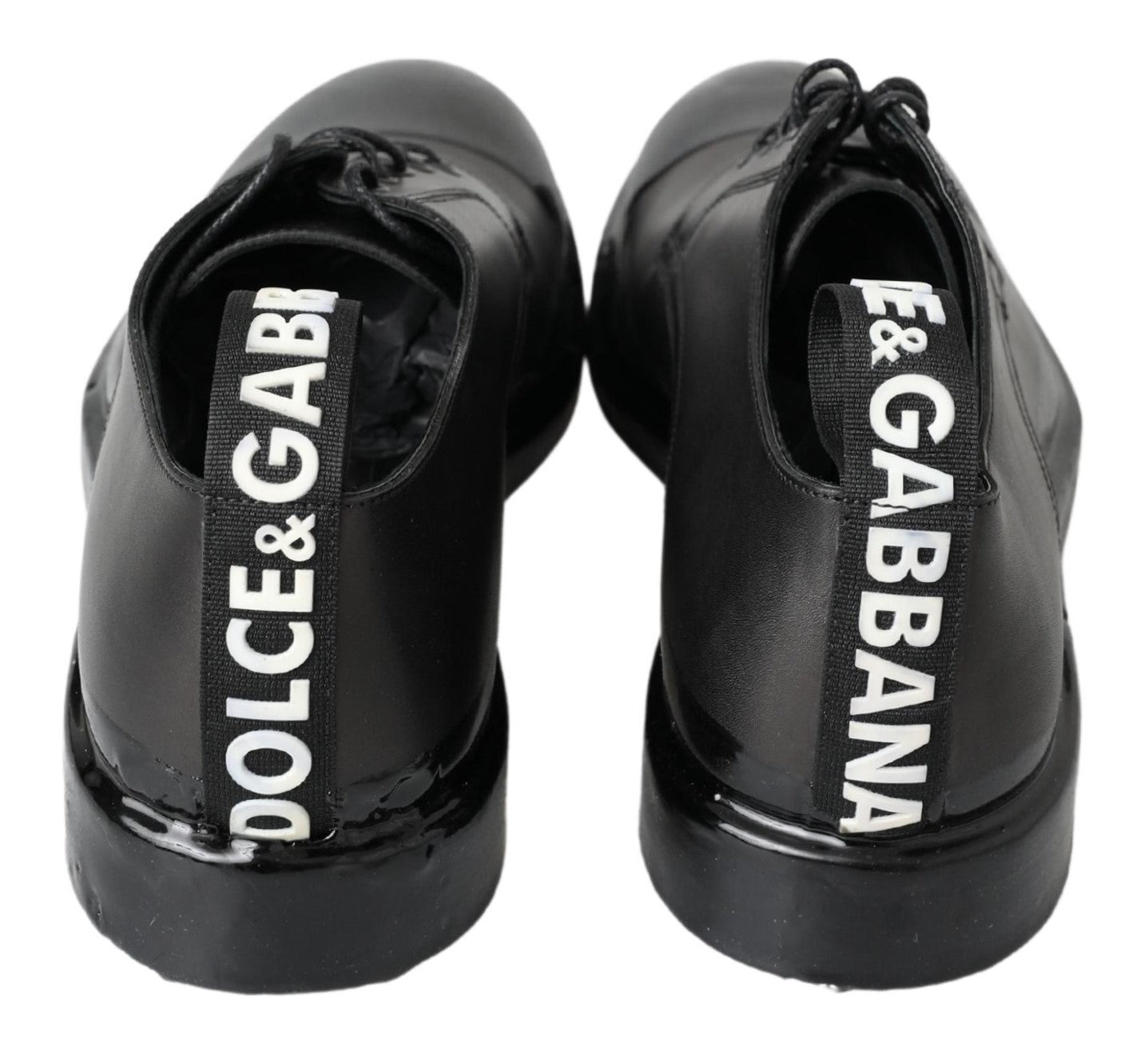 Dolce & Gabbana Elegant Derby Lace-Up Leather Shoes in Black