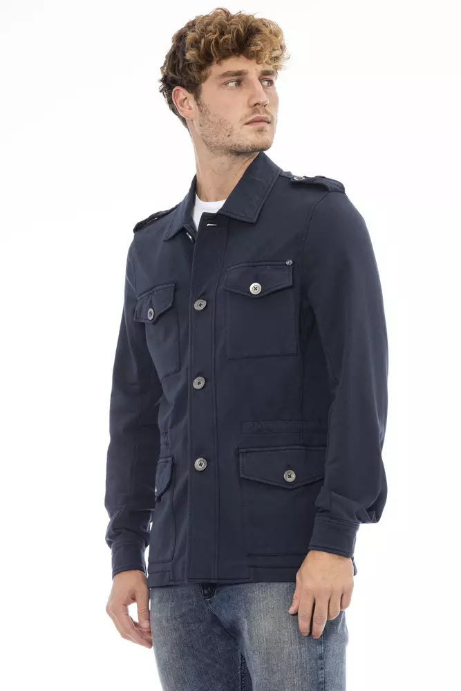 Distretto12 Blue Cotton Mens Jacket