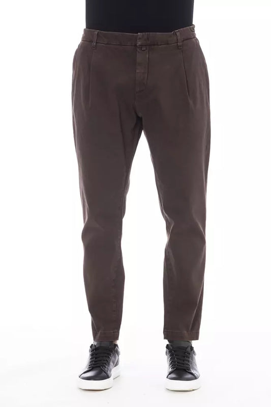 Distretto12 Brown Cotton Men Pant