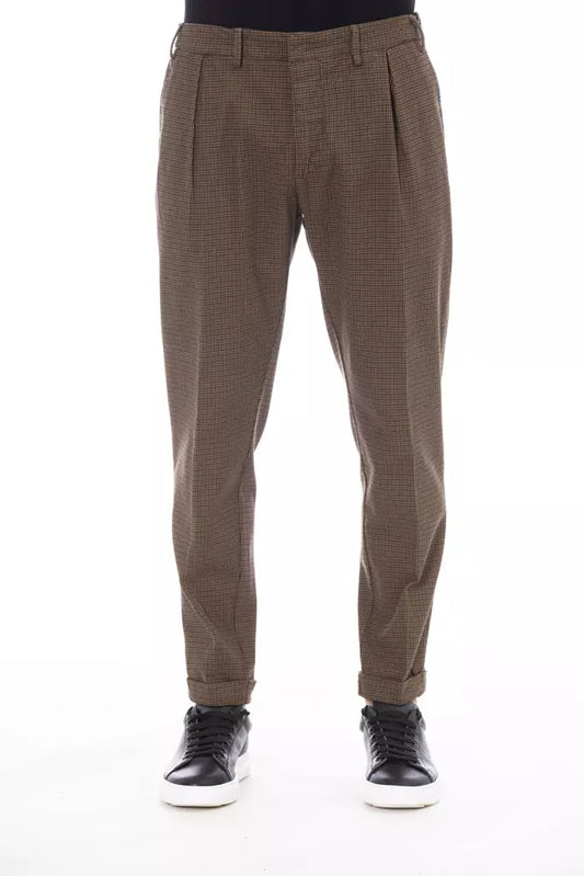 Distretto12 Brown Cotton Men Pant