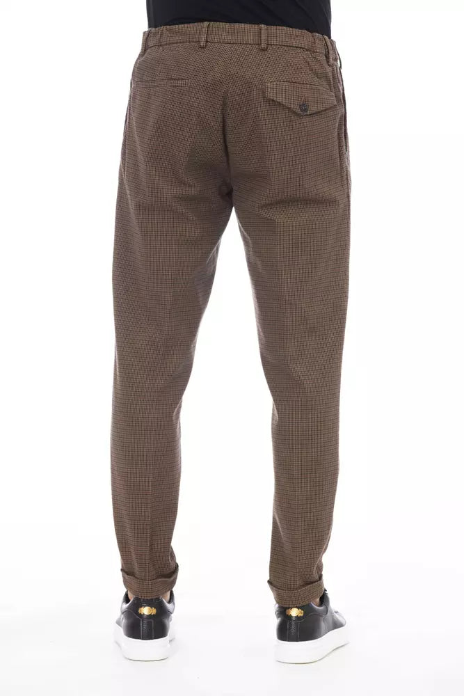 Distretto12 Brown Cotton Men Pant