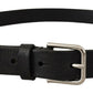 Dolce & Gabbana Elegant Black Leather Belt with Metal Buckle