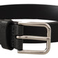 Dolce & Gabbana Elegant Black Leather Belt with Metal Buckle