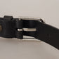 Dolce & Gabbana Elegant Black Leather Belt with Metal Buckle