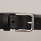 Dolce & Gabbana Elegant Black Leather Belt with Metal Buckle