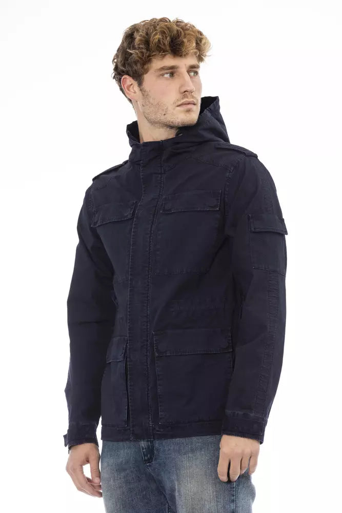 Distretto12 Blue Cotton Men Jacket