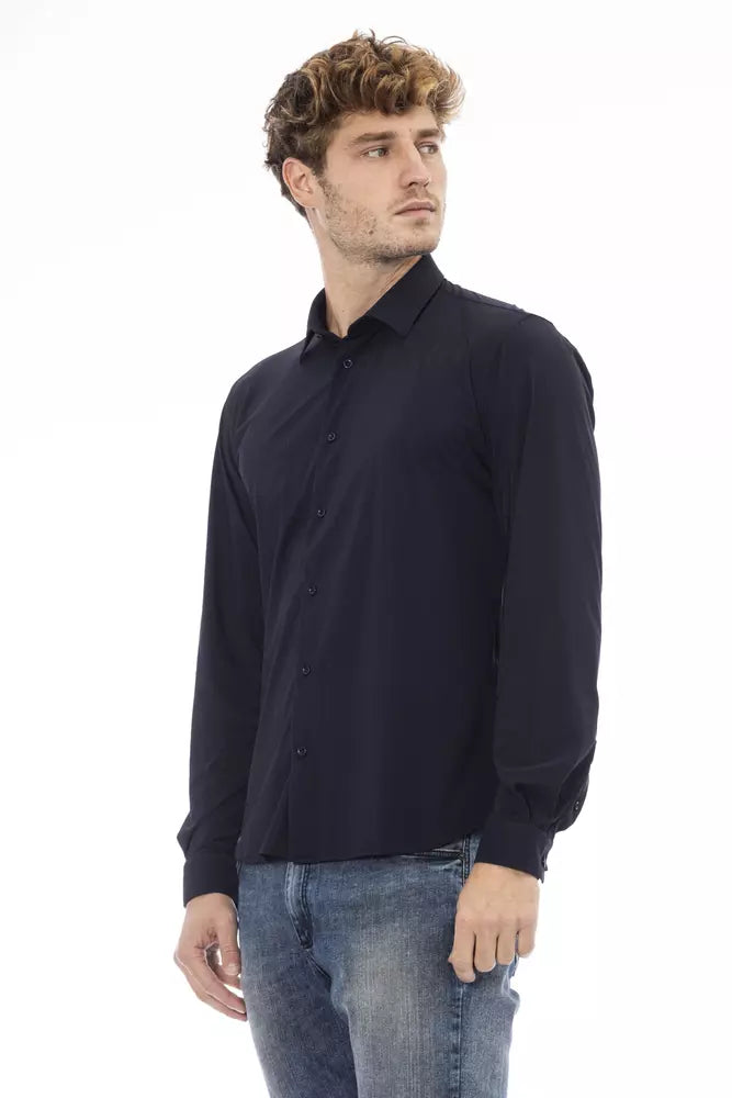 Distretto12 Blue Polyamide Men Shirt