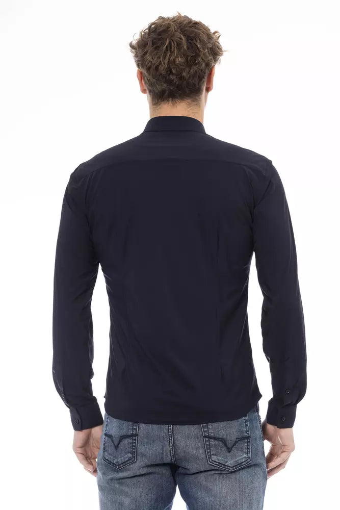 Distretto12 Blue Polyamide Men Shirt