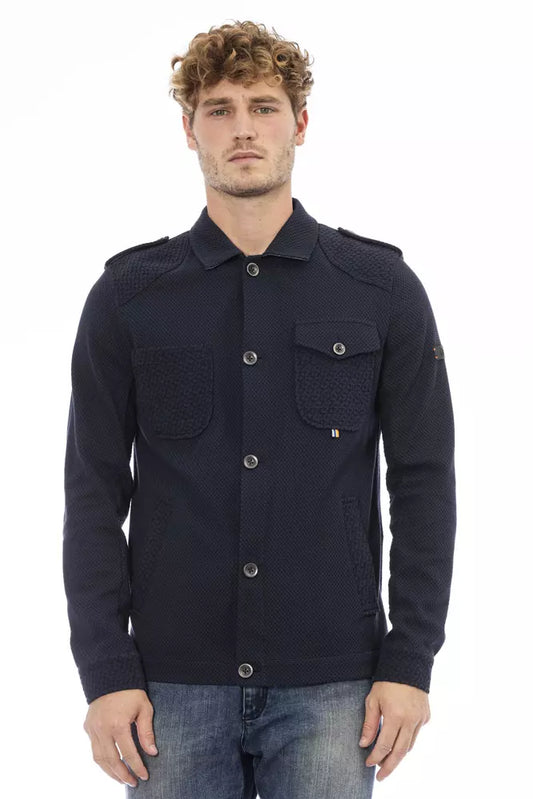 Distretto12 Blue Cotton Men Jacket