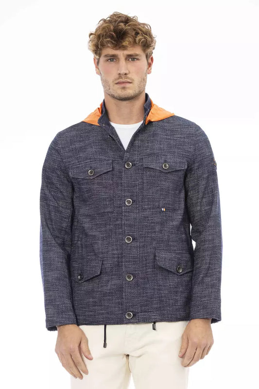 Distretto12 Blue Cotton Men Jacket