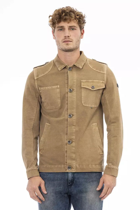 Distretto12 Brown Cotton Men Jacket