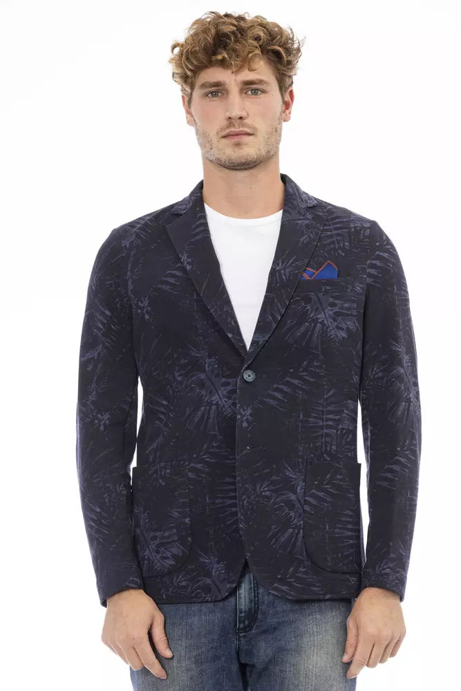 Distretto12 Blue Cotton Men Blazer