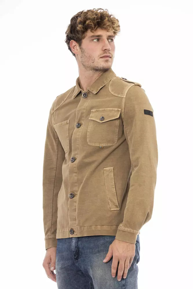 Distretto12 Brown Cotton Men Jacket