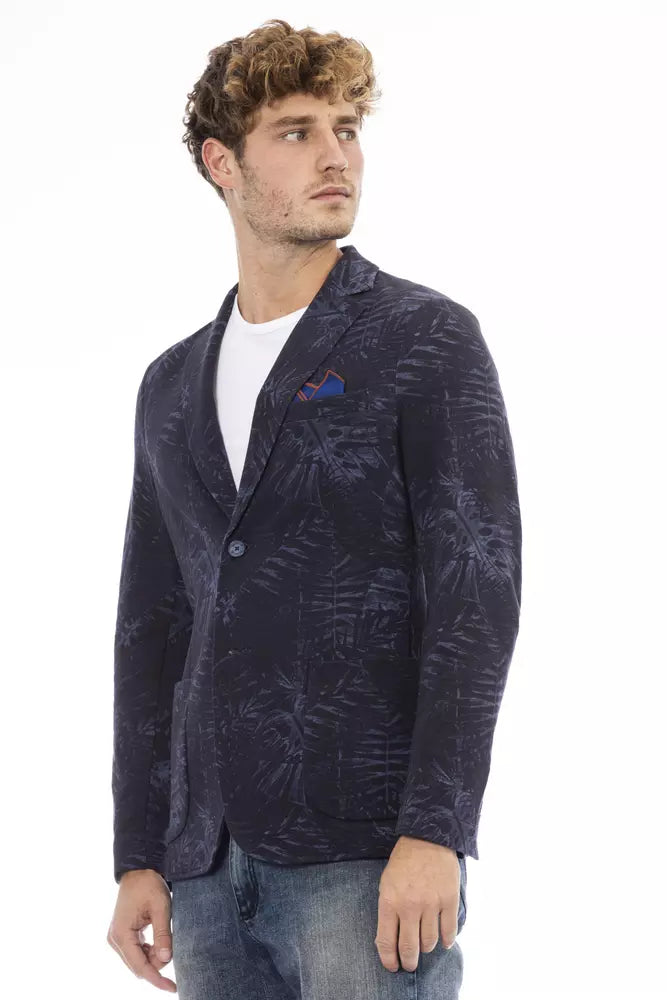 Distretto12 Blue Cotton Men Blazer