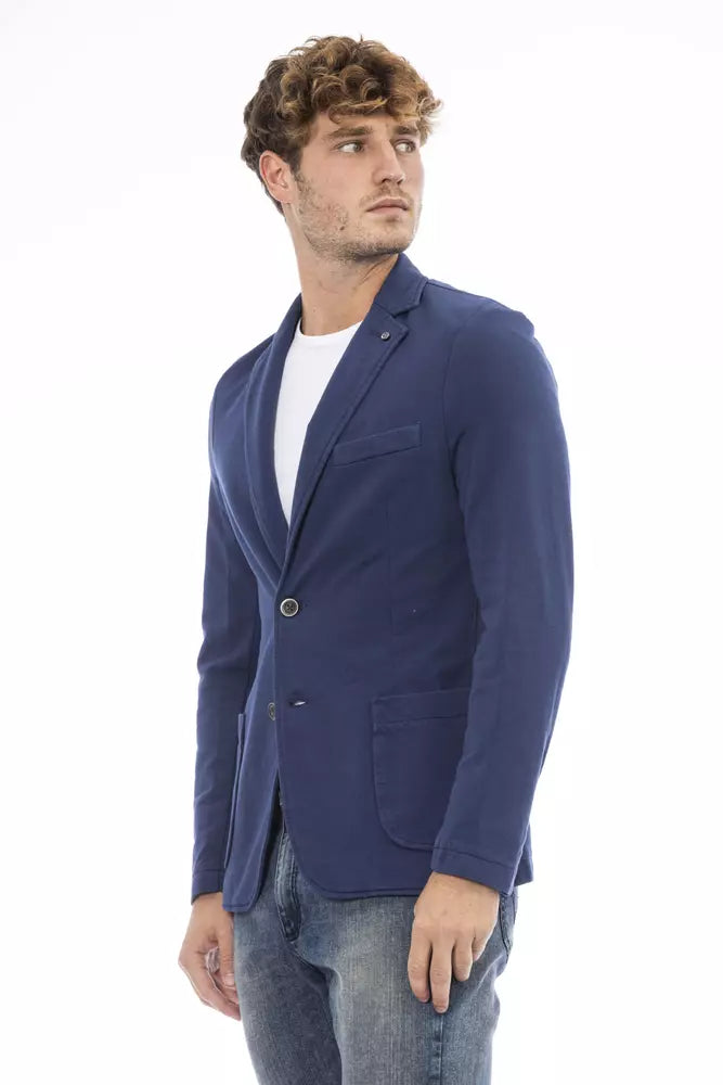 Distretto12 Blue Cotton Men Jacket