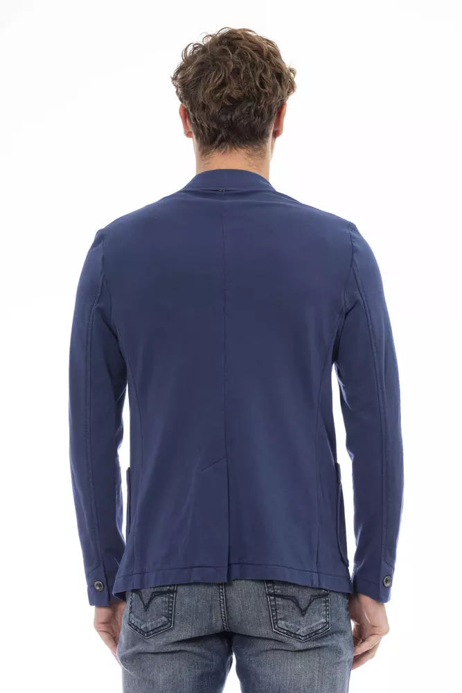 Distretto12 Blue Cotton Men Jacket