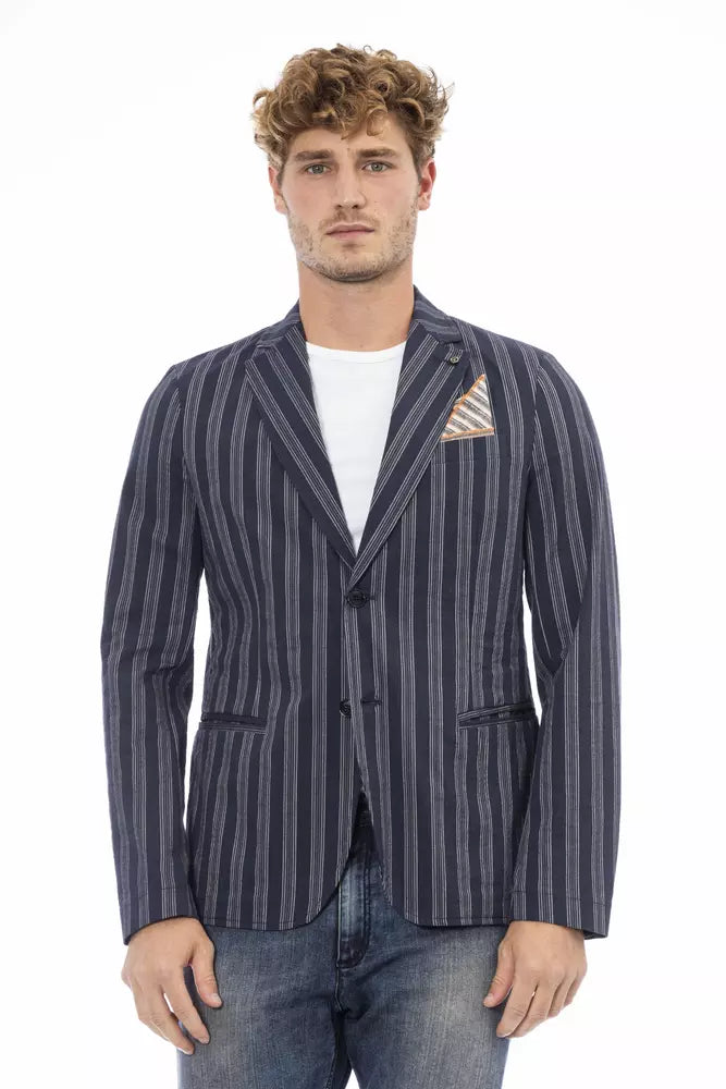 Distretto12 Blue Cotton Men Blazer