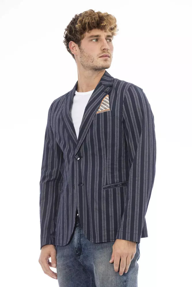 Distretto12 Blue Cotton Men Blazer