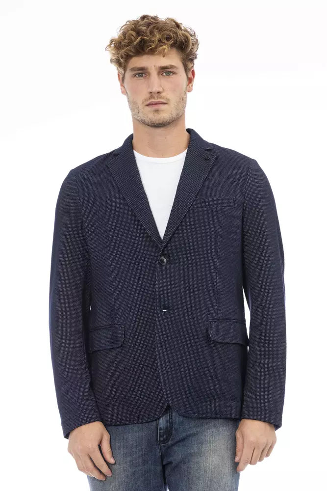 Distretto12 Blue Cotton Men Blazer