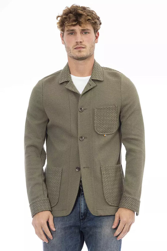 Distretto12 Green Cotton Men Blazer