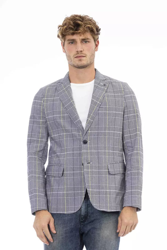 Distretto12 Blue Polyester Mens Blazer