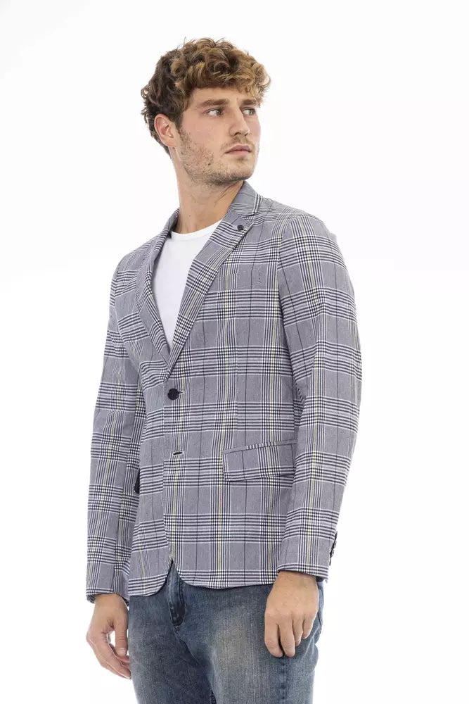 Distretto12 Blue Polyester Mens Blazer