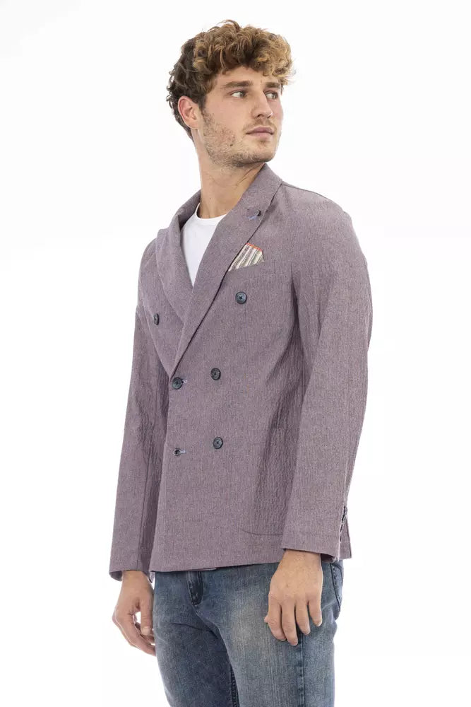 Distretto12 Purple Cotton Men Blazer